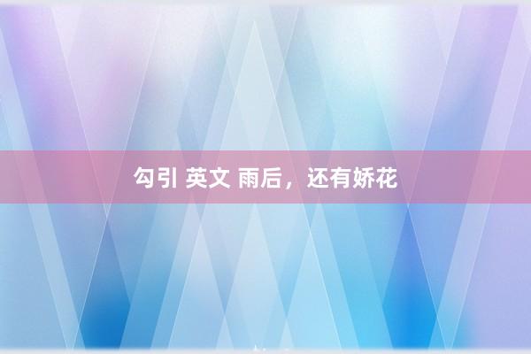 勾引 英文 雨后，还有娇花