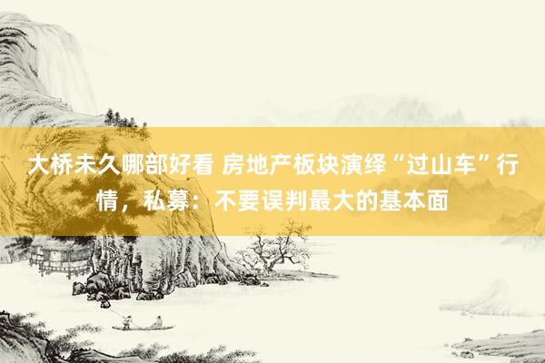 大桥未久哪部好看 房地产板块演绎“过山车”行情，私募：不要误判最大的基本面