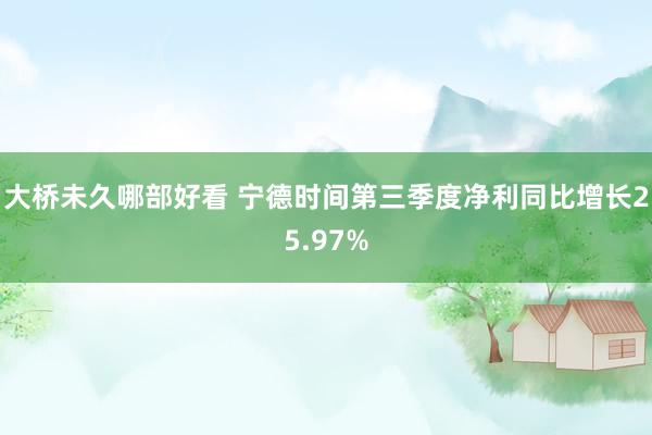 大桥未久哪部好看 宁德时间第三季度净利同比增长25.97%