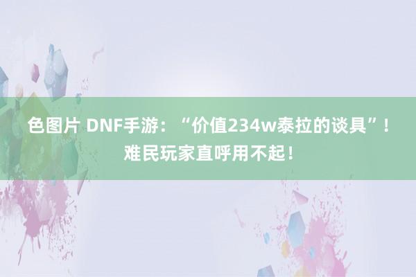 色图片 DNF手游：“价值234w泰拉的谈具”！难民玩家直呼用不起！