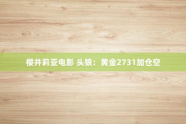 樱井莉亚电影 头狼：黄金2731加仓空
