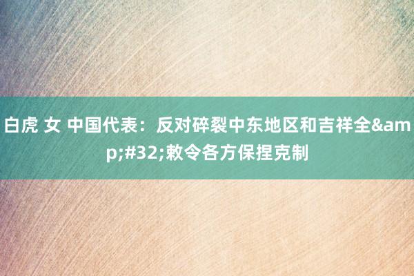 白虎 女 中国代表：反对碎裂中东地区和吉祥全&#32;敕令各方保捏克制