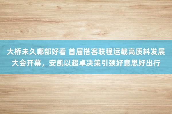 大桥未久哪部好看 首届搭客联程运载高质料发展大会开幕，安凯以超卓决策引颈好意思好出行