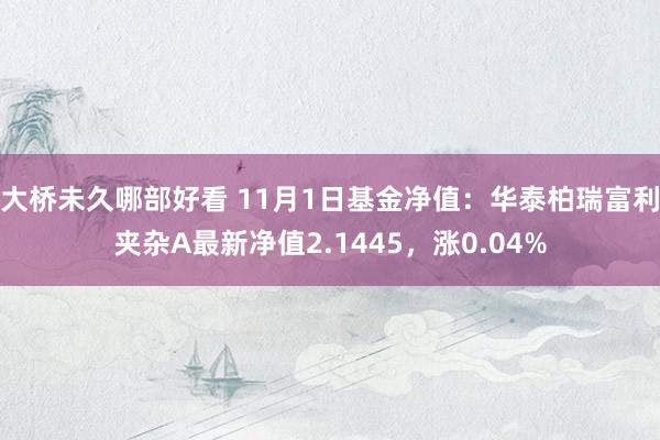 大桥未久哪部好看 11月1日基金净值：华泰柏瑞富利夹杂A最新净值2.1445，涨0.04%