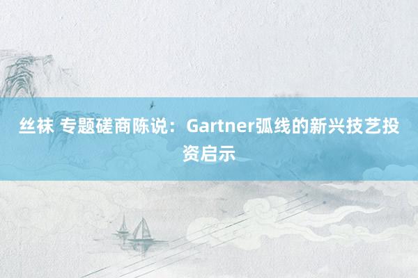 丝袜 专题磋商陈说:Gartner弧线的新兴技艺投资启示