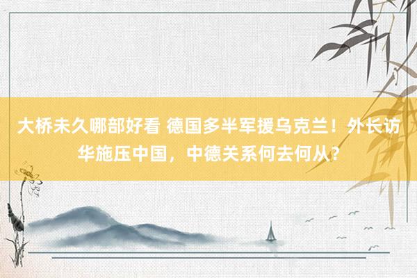 大桥未久哪部好看 德国多半军援乌克兰！外长访华施压中国，中德关系何去何从？