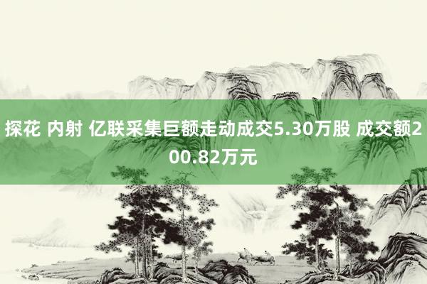 探花 内射 亿联采集巨额走动成交5.30万股 成交额200.82万元