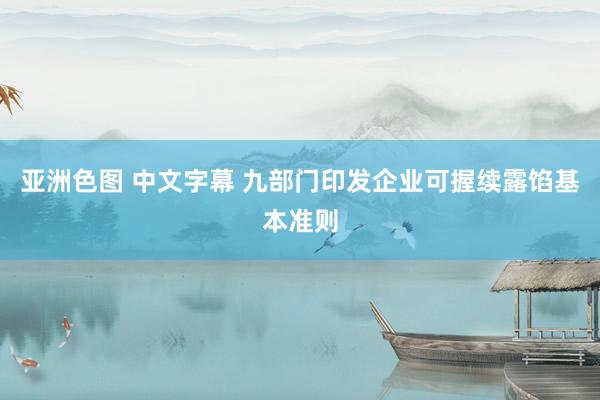 亚洲色图 中文字幕 九部门印发企业可握续露馅基本准则