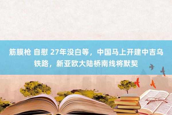 筋膜枪 自慰 27年没白等，中国马上开建中吉乌铁路，新亚欧大陆桥南线将默契