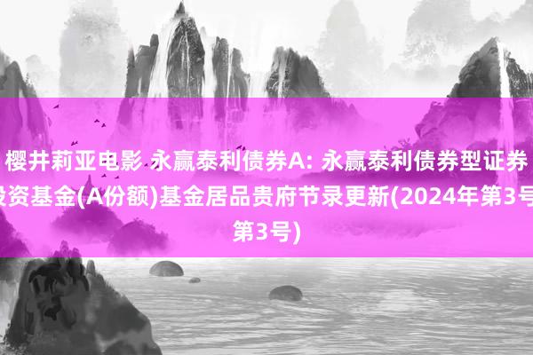 樱井莉亚电影 永赢泰利债券A: 永赢泰利债券型证券投资基金(A份额)基金居品贵府节录更新(2024年第3号)