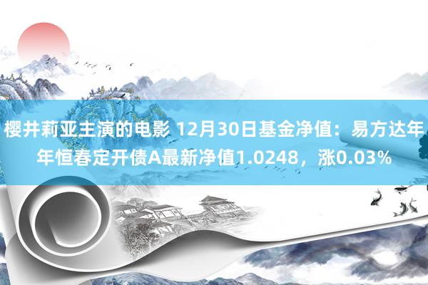 樱井莉亚主演的电影 12月30日基金净值：易方达年年恒春定开债A最新净值1.0248，涨0.03%