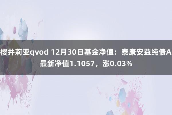 樱井莉亚qvod 12月30日基金净值：泰康安益纯债A最新净值1.1057，涨0.03%