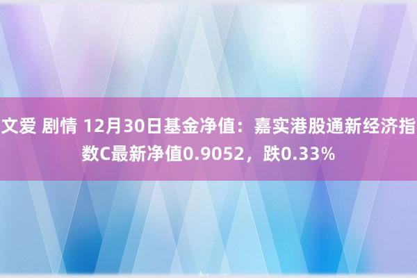 文爱 剧情 12月30日基金净值：嘉实港股通新经济指数C最新净值0.9052，跌0.33%