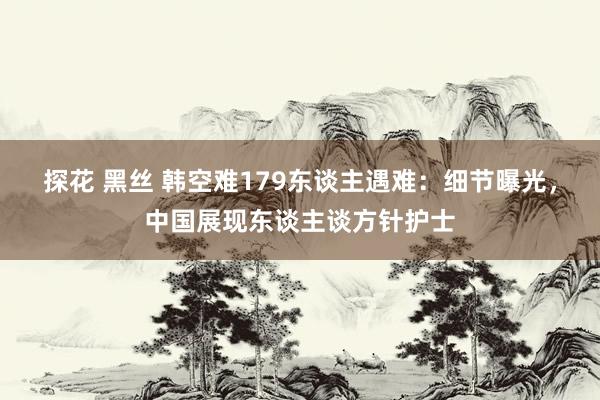 探花 黑丝 韩空难179东谈主遇难：细节曝光，中国展现东谈主谈方针护士