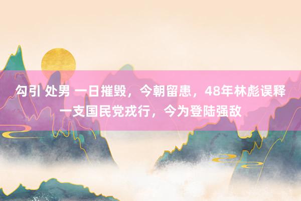 勾引 处男 一日摧毁，今朝留患，48年林彪误释一支国民党戎行，今为登陆强敌