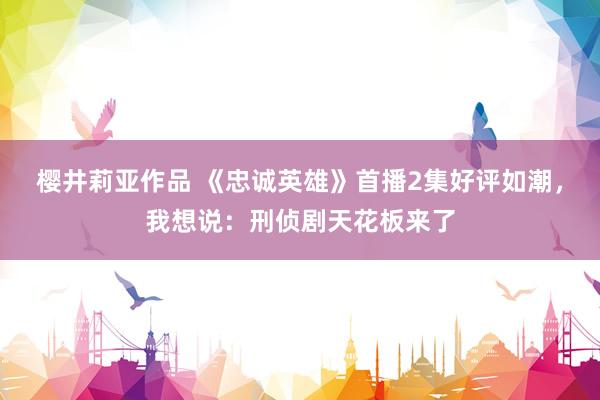 樱井莉亚作品 《忠诚英雄》首播2集好评如潮，我想说：刑侦剧天花板来了