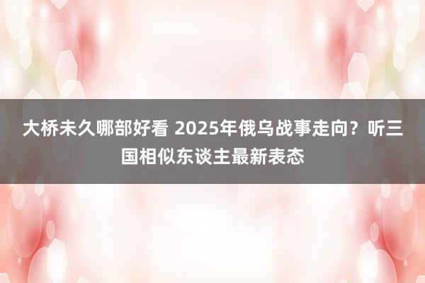 大桥未久哪部好看 2025年俄乌战事走向？听三国相似东谈主最新表态