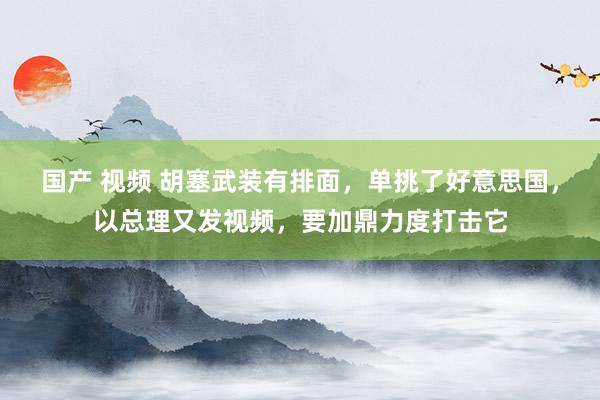 国产 视频 胡塞武装有排面，单挑了好意思国，以总理又发视频，要加鼎力度打击它