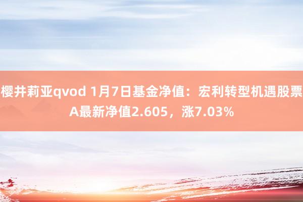 樱井莉亚qvod 1月7日基金净值：宏利转型机遇股票A最新净值2.605，涨7.03%