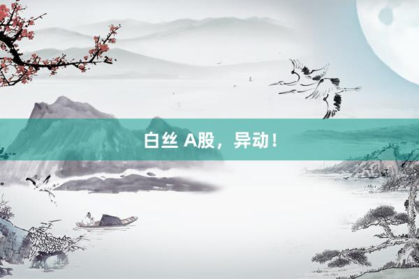 白丝 A股，异动！