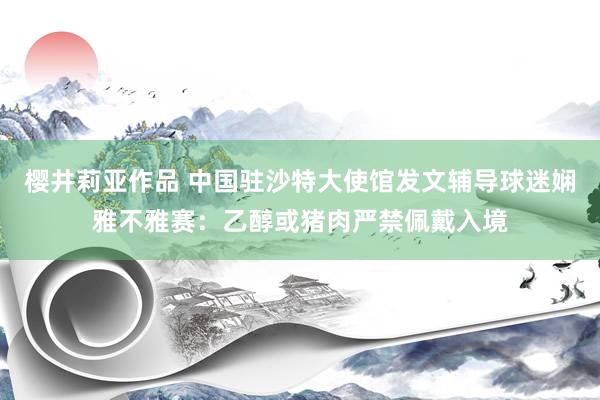 樱井莉亚作品 中国驻沙特大使馆发文辅导球迷娴雅不雅赛：乙醇或猪肉严禁佩戴入境
