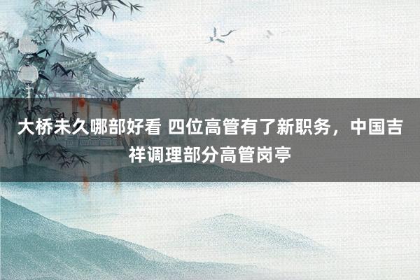 大桥未久哪部好看 四位高管有了新职务，中国吉祥调理部分高管岗亭