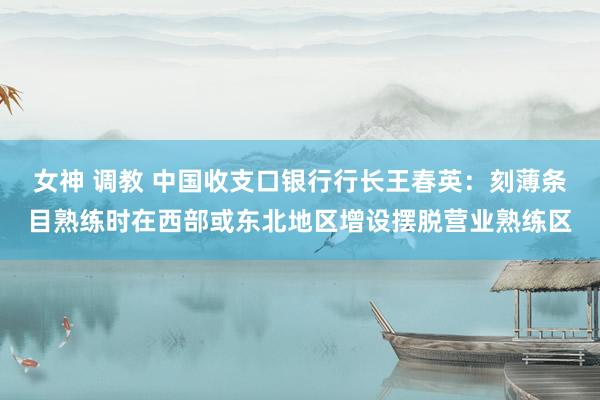 女神 调教 中国收支口银行行长王春英：刻薄条目熟练时在西部或东北地区增设摆脱营业熟练区