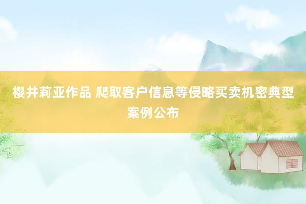樱井莉亚作品 爬取客户信息等侵略买卖机密典型案例公布