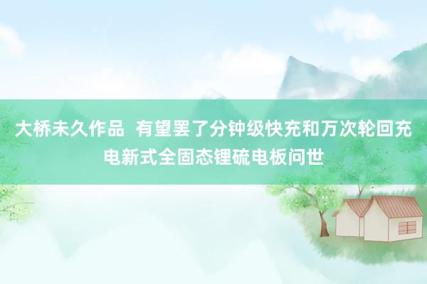 大桥未久作品  有望罢了分钟级快充和万次轮回充电新式全固态锂硫电板问世