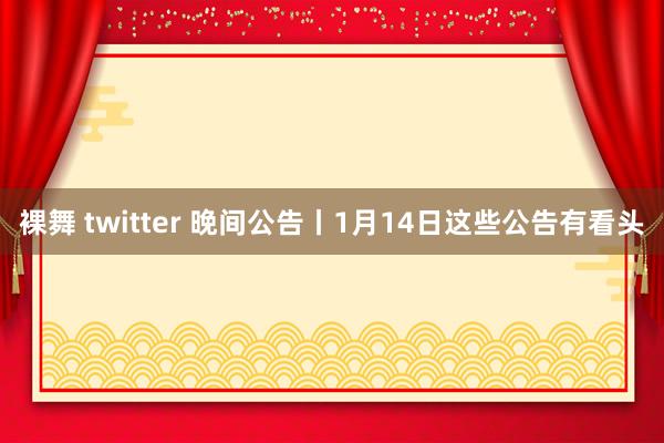 裸舞 twitter 晚间公告丨1月14日这些公告有看头