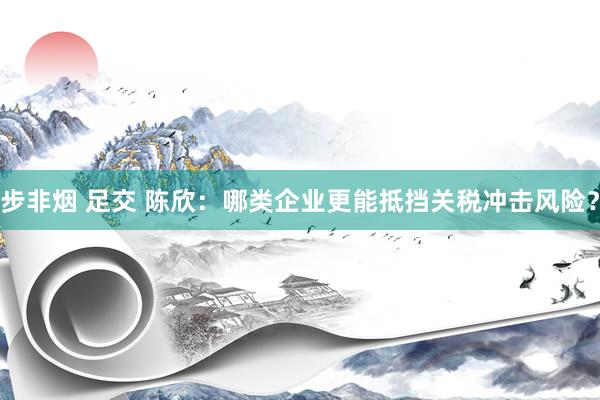 步非烟 足交 陈欣：哪类企业更能抵挡关税冲击风险？