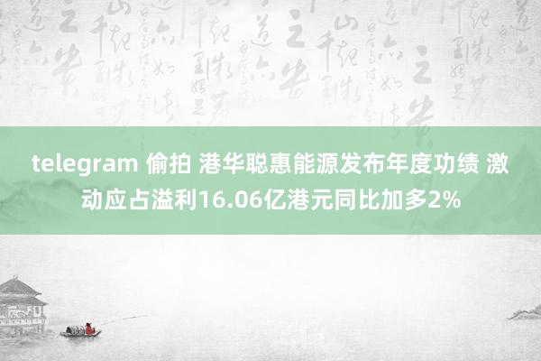 telegram 偷拍 港华聪惠能源发布年度功绩 激动应占溢利16.06亿港元同比加多2%