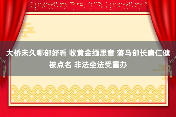 大桥未久哪部好看 收黄金缅思章 落马部长唐仁健被点名 非法坐法受重办