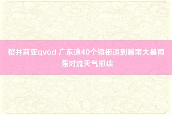 樱井莉亚qvod 广东逾40个镇街遇到暴雨大暴雨 强对流天气抓续